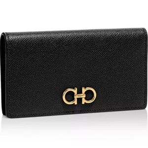 Salvatore Ferragamo Gancini Continental Black Wallet
